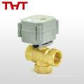 3 way electric actuated mini hot forged brass ball valve